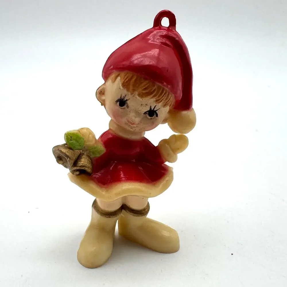 Vintage Christmas Tree Ornaments Lot 7 Angels Elf Mouse Bear Turtle Japan